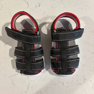See Kai Run Cyrus Flexirun™ Gray/Red Infant/Toddler Sandals